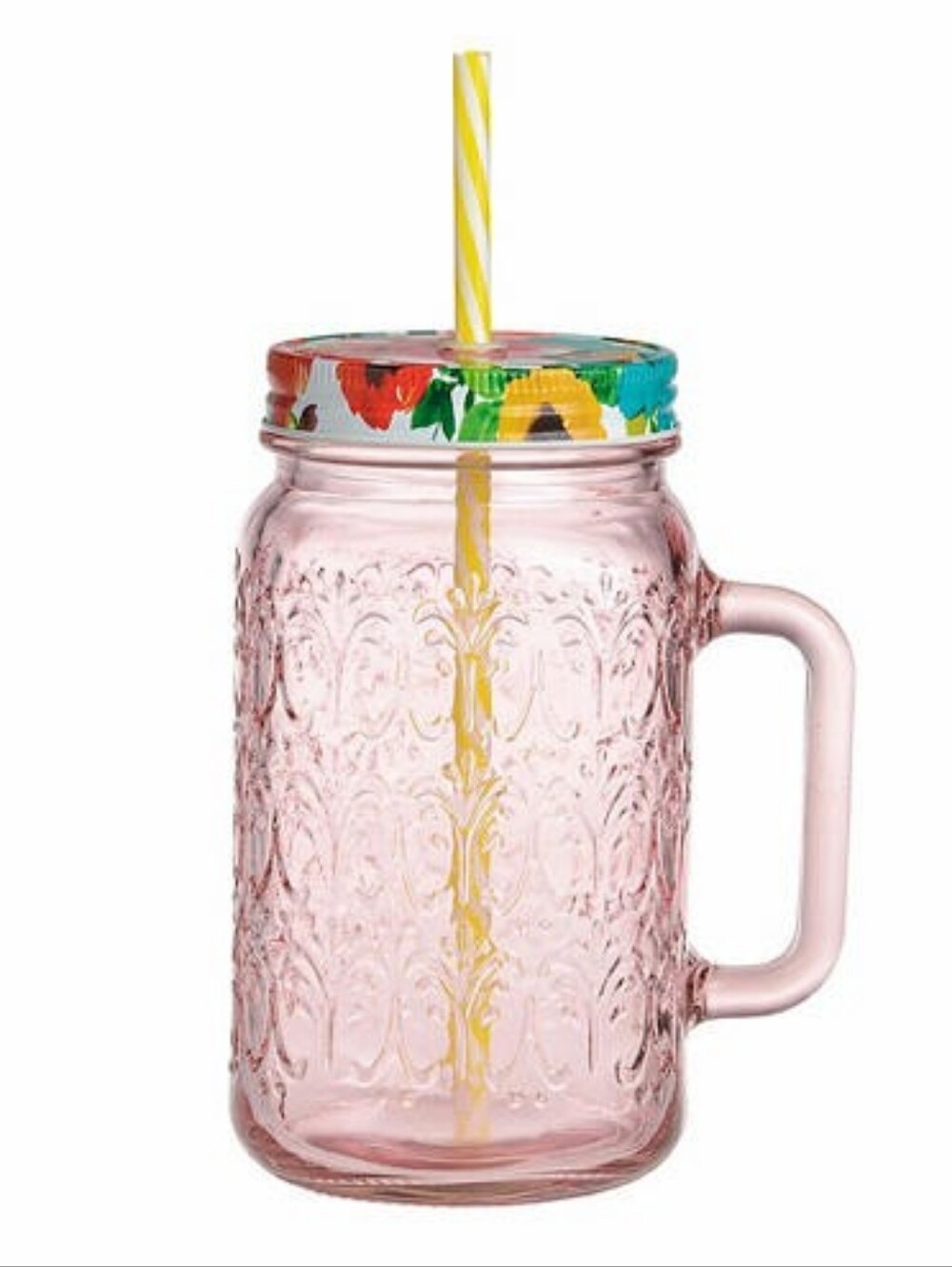 ⭐️40% Off⭐️ Pioneer Woman 32oz Pink Mason Jar Drinking Glass